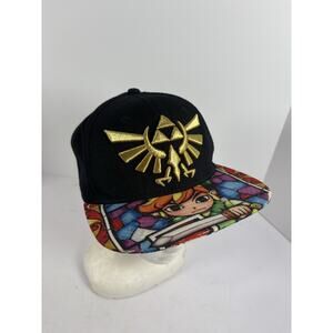 Nintendo Zelda Snapback Hat Triforce Link Under Brim OSFA Cap